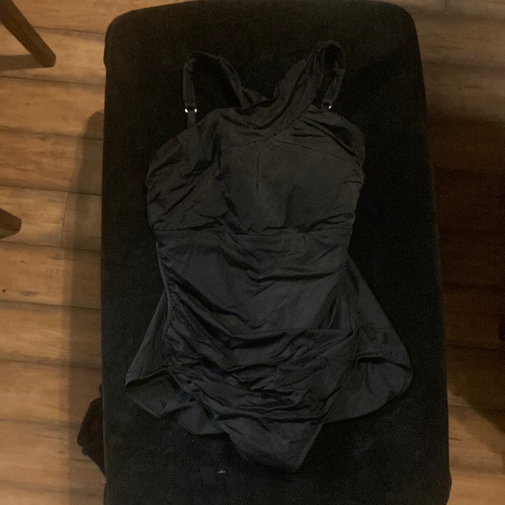 Size XL Coastal Blue one piece black swimsuit